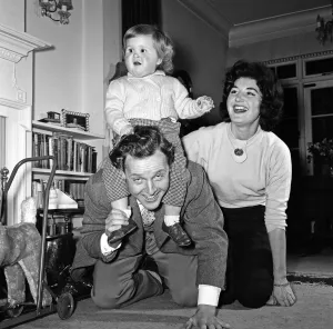 TV Personality Nicholas Parsons, his wife Denise and daughter Zuleika. 25th February 1960 TV Personality Nicholas Parsons, his wife Denise and daughter Zuleika. 25th February 1960