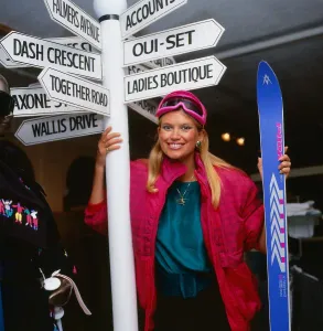 TV presenter Anneka Rice October 1988 on visit to Glasgow to promote ski wear TV presenter Anneka Rice October 1988 on visit to Glasgow to promote ski wear