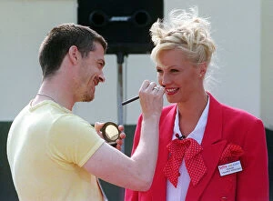 Images Dated 15th August 1997: TV Presenter Denise Van Outen of the Big Breakfast Show having her make up put on August