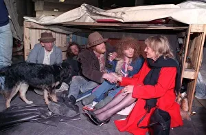 Tv presenter Esther Rantzen & The Homeless 1990 Tv presenter Esther Rantzen & The Homeless 1990