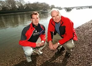 Images Dated 22nd March 1999: TV Presenter Peter Snow and son Daniel March 1999 by the river Thames at Putney