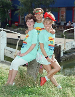 Press Call Collection: TV Presenters Timmy Mallett and Michaela Strachan with new TV-am weather girl Carol