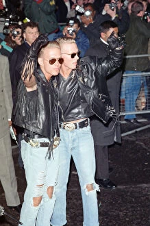 Images Dated 13th February 1989: Twin brothers Matt and Luke Goss of the pop group Bros arriving at the Brit Music Awards