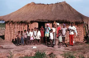 A typical African hut and villagers in Quimbang Africa A typical African hut and villagers in Quimbang Africa