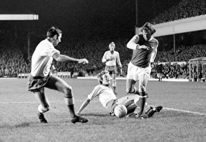 UEFA Inter City Fairs Cup match at Highbury Arsenal v Beveren A defender UEFA Inter City Fairs Cup match at Highbury Arsenal v Beveren A defender