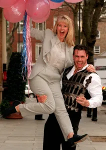 Ulrika Jonsson TV Presenter with Gladiators Trojan Ulrika Jonsson TV Presenter with Gladiators Trojan