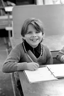 Images Dated 22nd December 1976: Unusual: Children. Fire Eater. 9 year old Tony Walls. Tony Walls at his studies in