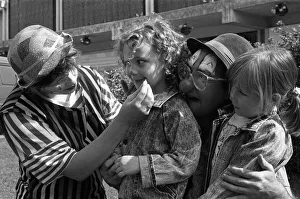 Made up... Chrishendo the clown - alias Chris Bright - and Mr Jellyspoon (Mick Hobson Made up... Chrishendo the clown - alias Chris Bright - and Mr Jellyspoon (Mick Hobson