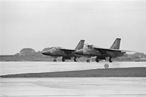 Images Dated 12th September 1970: Two U.S.A.F F111 aircraft fly into U.S.A.F, Heyford. Colonel G