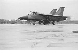 Images Dated 12th September 1970: Two U.S.A.F F111 aircraft fly into U.S.A.F, Heyford. Colonel G