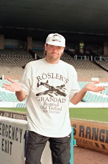 Uwe Rosler, Manchester City football player, German signing, photocall at Maine Road Uwe Rosler, Manchester City football player, German signing, photocall at Maine Road
