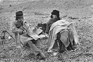 Biopic Gallery: Vanessa Redgrave and James Fox sit in their cast chairs on the pebbled beach at Dover