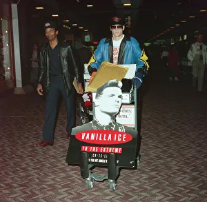 Vanilla Ice at Heathrow Airport. 6th December 1990 Vanilla Ice at Heathrow Airport. 6th December 1990