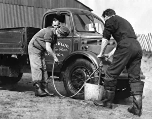 A vehicle carrying hides from cattle slaughtered at Nelson Farm, Rinehill, Cheshire A vehicle carrying hides from cattle slaughtered at Nelson Farm, Rinehill, Cheshire