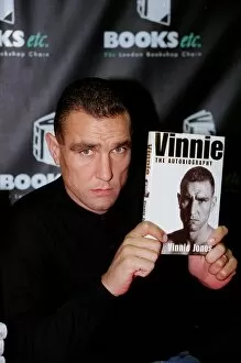 Images Dated 15th October 1998: Vinnie Jones Footballer / Actor October 98 Holding his autobiography