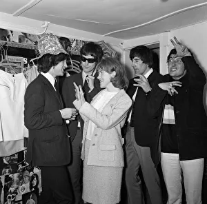 Virginia Campbell meets British rock group The Kinks at a dress shop in Kennington Virginia Campbell meets British rock group The Kinks at a dress shop in Kennington