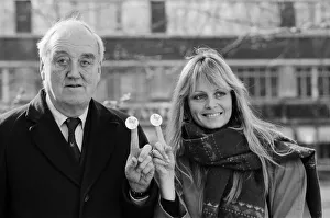 Images Dated 2nd March 1988: Viscount Whitelaw, often known as Willie Whitelaw, and Twiggy attending the launch of a