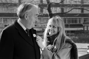 Images Dated 2nd March 1988: Viscount Whitelaw, often known as Willie Whitelaw, and Twiggy attending the launch of a