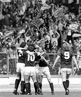 00229 Gallery: VS Rugby Football Club players celebrate after beating Halesowen 1-0 in the FA Vase at