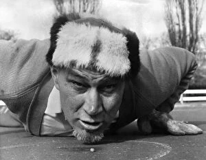 Images Dated 9th February 2008: Walter Cornelius tries for the 'pea pushing'championship. March 1968
