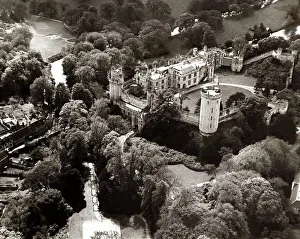 Warwick Castle in Warwickshire - May 1934 trees Warwick Castle in Warwickshire - May 1934 trees