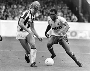 Watford v. West Bromwich Albion. Luther Blissett in action. September 1982 P003825 Watford v. West Bromwich Albion. Luther Blissett in action. September 1982 P003825