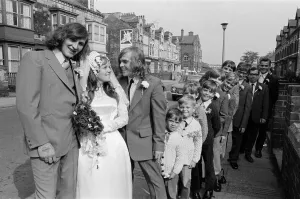 The wedding of Sylvia Cairnes and John Fitzpatrick. Ten brothers attend brides wedding The wedding of Sylvia Cairnes and John Fitzpatrick. Ten brothers attend brides wedding