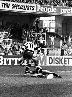 Welsh Rugby Union Final - Cardiff 28 - 21 Newport. A desperate tackle fails to prevent Welsh Rugby Union Final - Cardiff 28 - 21 Newport. A desperate tackle fails to prevent