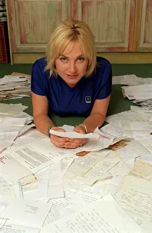 Wendy Turner TV Presenter September 1998 With some of the letters sent to her Wendy Turner TV Presenter September 1998 With some of the letters sent to her