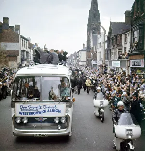 The West Bromwich Albion team are welcomed home by thousands of jubilant fans who lined The West Bromwich Albion team are welcomed home by thousands of jubilant fans who lined