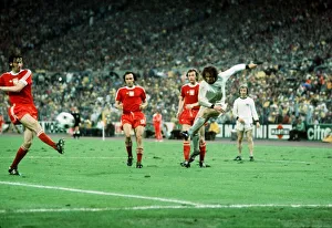 West Germany v Poland World Cup 1974 football Overath shooting for goal West Germany v Poland World Cup 1974 football Overath shooting for goal