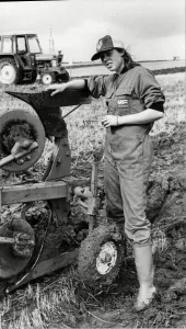 West Hallam ploughing match the only woman in ploughing competition Ann Sale of Draycolt West Hallam ploughing match the only woman in ploughing competition Ann Sale of Draycolt