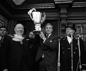 Core93 Gallery: West Ham Captian Bobby Moore shows the European Cup Winners Cup trophy to the crowds