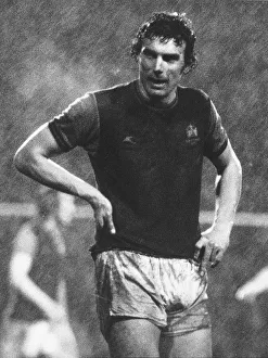West Ham footballer Trevor Brooking in the pouring rain Circa 1981 West Ham footballer Trevor Brooking in the pouring rain Circa 1981