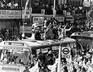 West Ham Parade the FA Cup in the Barking Road after beating Arsenal in the 1980 Cup
