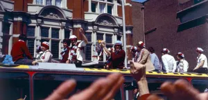 West Ham parade the FA Cup around the Streets of East Lonodn after beating Arsenal 1-0 in West Ham parade the FA Cup around the Streets of East Lonodn after beating Arsenal 1-0 in