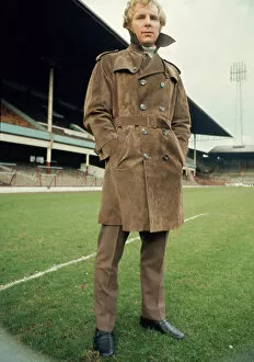 Images Dated 7th February 1970: West Ham United footballer Bobby Moore modelling a coat at Upton park February