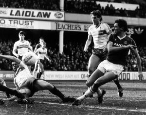 West Ham's Alvin Martin has a shot on goal closley watched by Ipswich centre half West Ham's Alvin Martin has a shot on goal closley watched by Ipswich centre half