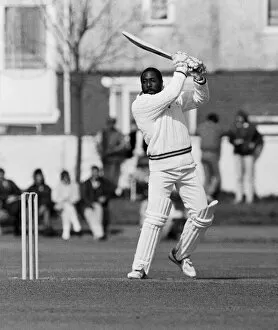 Images Dated 3rd May 1987: West Indies cricketer Richards in action at Riston County Cricket club where spent
