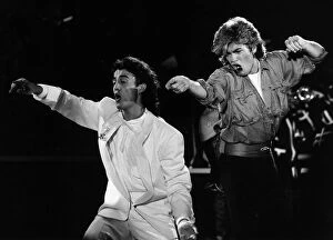 Guitarist Gallery: Wham in Concert, Ice Rink, Witley Bay, England, Tuesday 4th December 1984