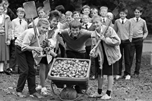 Wheeling them in... Scissett Middle School pupils get ready to dig in as they set off to Wheeling them in... Scissett Middle School pupils get ready to dig in as they set off to