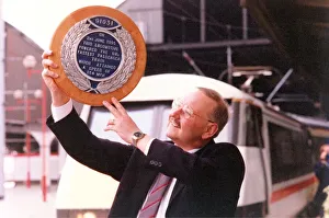 Whitley Bay train driver Wally Hobson with the Laurel Wreath' Whitley Bay train driver Wally Hobson with the Laurel Wreath'