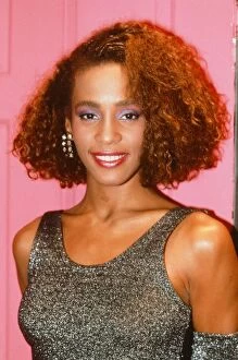 Whitney Houston pictured in London as she topped the British charts on 10th December 1985