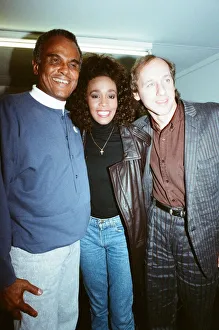 Whitney Houston smiling backstage at the Nelson Mandela concert in London Whitney Houston smiling backstage at the Nelson Mandela concert in London