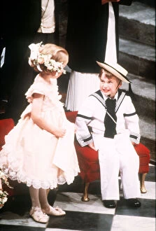 William with Laura Fellowes at wedding of Prince Andrew and Sarah Ferguson