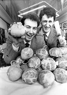 William Stancer and Davie McGirr with the haggis for sale at Durham'
