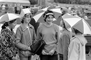 Wimbledon 1980: 2nd day. Funny hats: School girls, left to right: Andrea Graves Wimbledon 1980: 2nd day. Funny hats: School girls, left to right: Andrea Graves