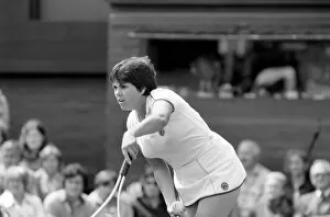 Images Dated 24th June 1980: Wimbledon 1980: 2nd day. Navratilova vs. Kloss. Kloss in action against Navratilova