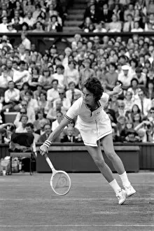 Images Dated 30th June 1980: Wimbledon 1980. 7th day. Wade vs. Jaeger on the Centre court today. June 1980 80-3384-056