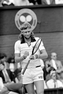 Wimbledon 1980: MenIs Final: Bjorn Borg v. John McEnroe. July 1980 80-3479a-012